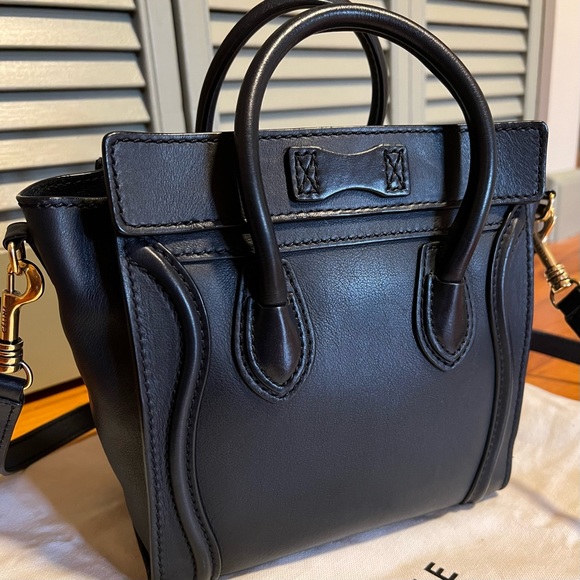 Celine Nano Luggage Navy Blue - Picture 3 of 10